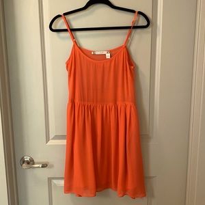 Chelsea and Violet sheer orange dress
